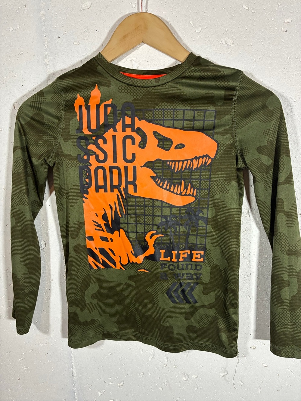 3/$10 Camo Tee with Dino Graphic